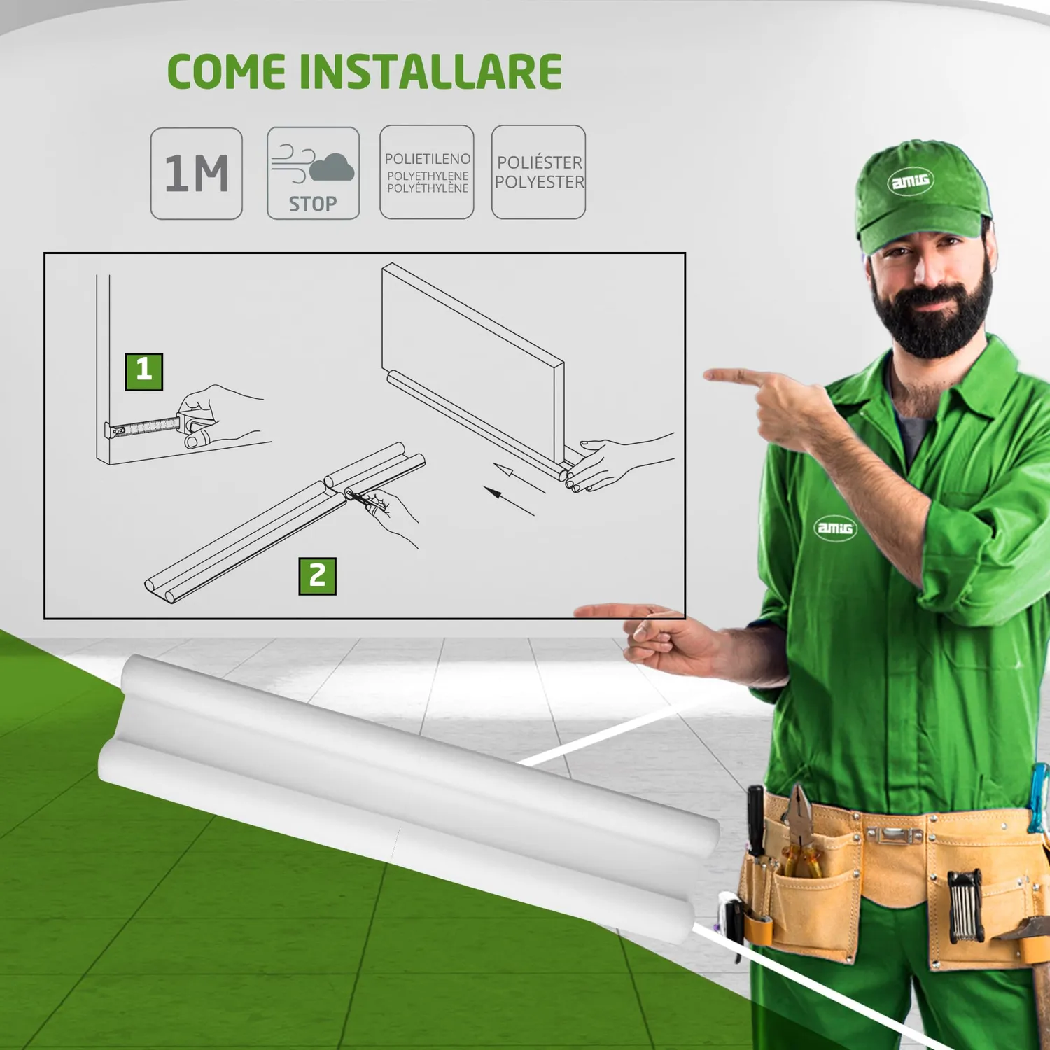 Amig paraspifferi doppio rullo bianco porte 35 mm