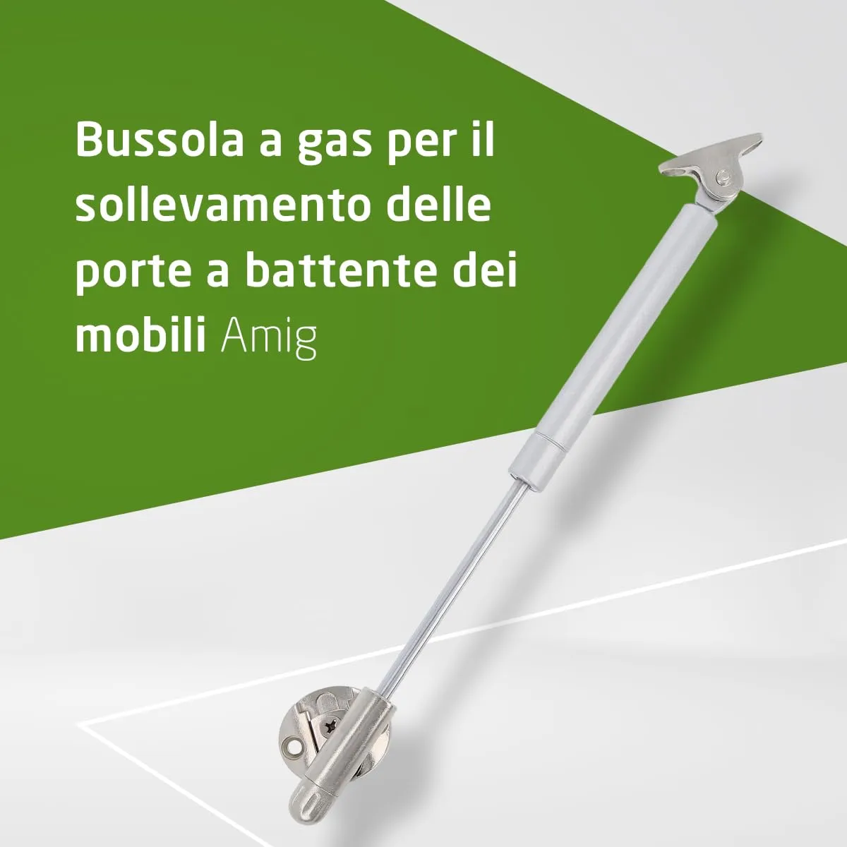 Amig compasso gas ante 8 kg pistone acciaio argento ribalta