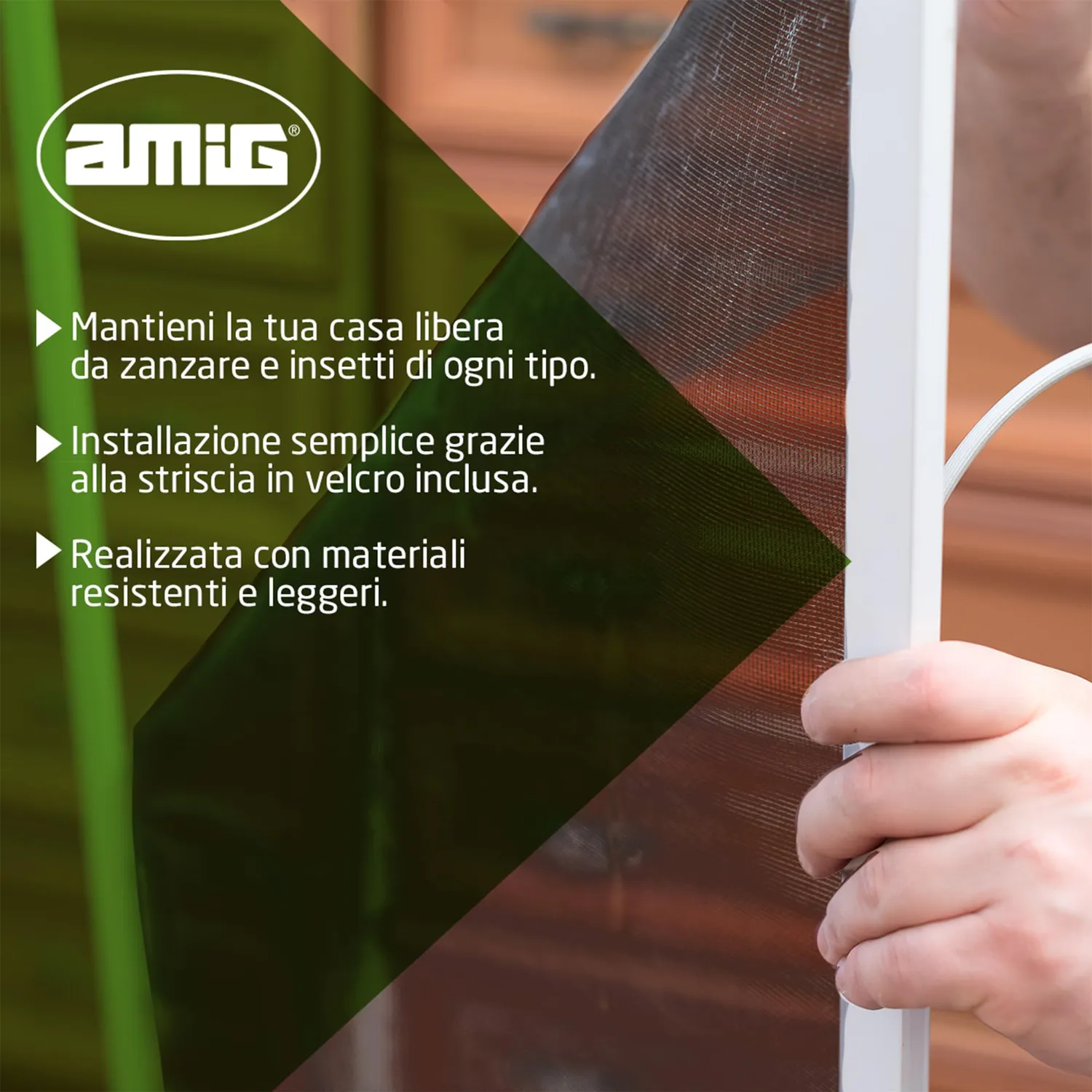 Amig zanzariera finestra e porta 150x250 cm nera poliestere