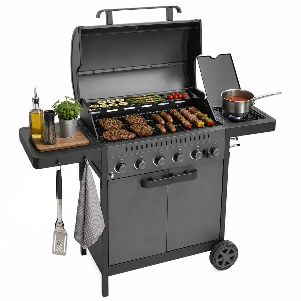 Amig Ignis 6F Barbecue a Gas 6+1 Bruciatori Nero