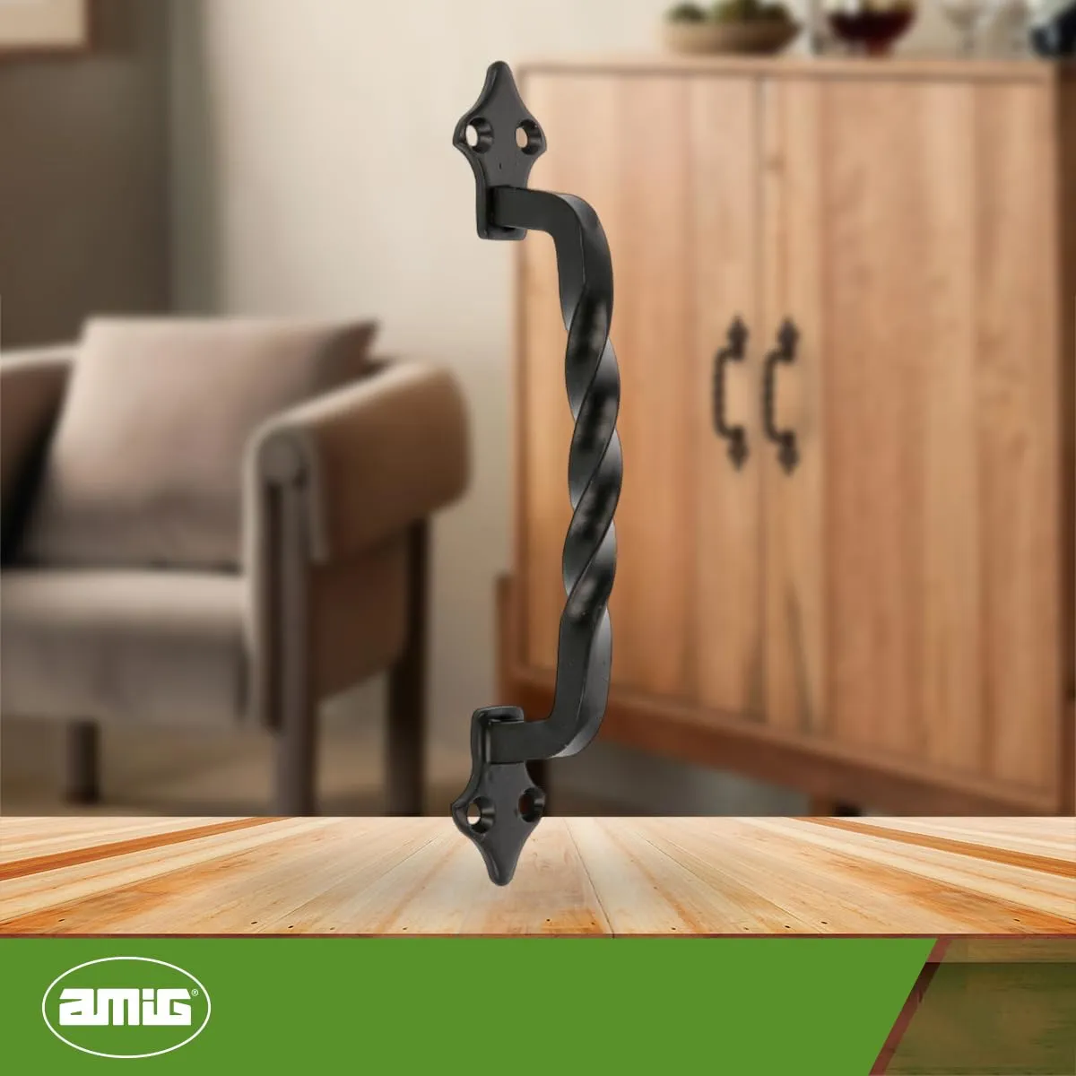 Amig 1002 Maniglia Mobili 130 mm Nera Acciaio