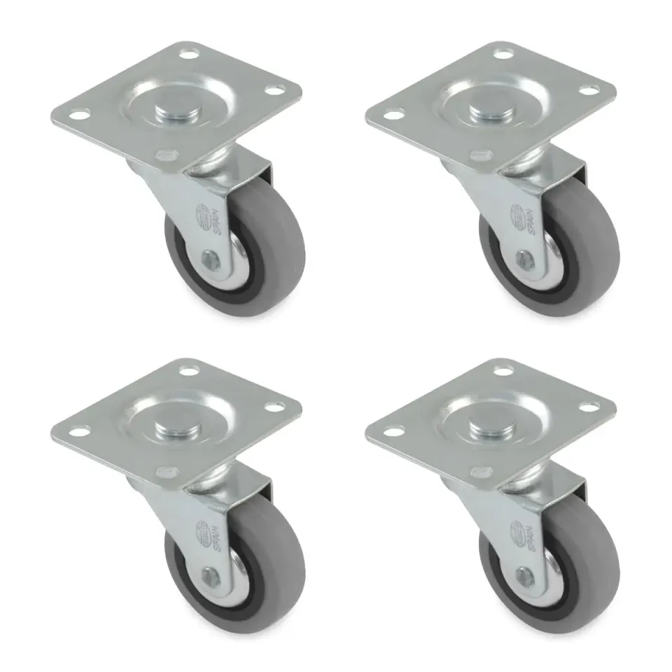 Amig Ruote Mobili Gomma Ø60mm Set 4pz 35kg Senza Freno