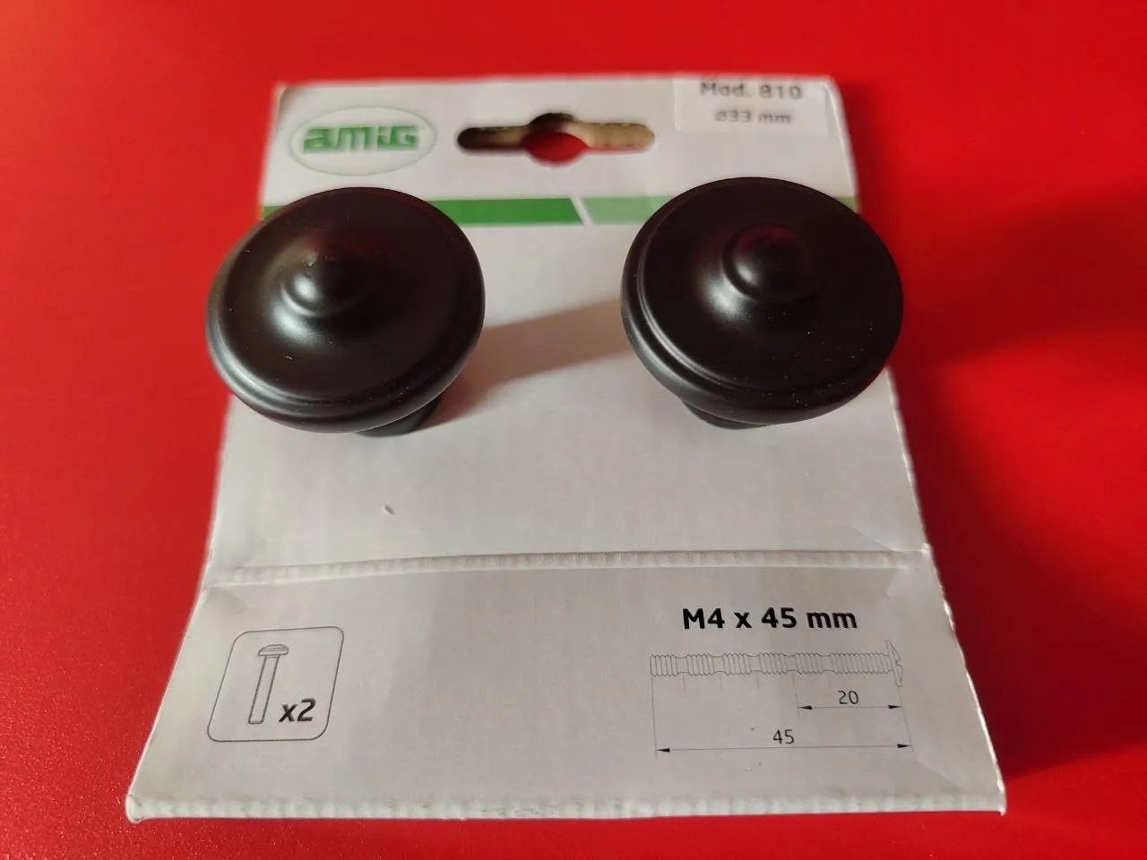 Amig 810 pomello mobili bianco Ø33 mm 2 pezzi zamak