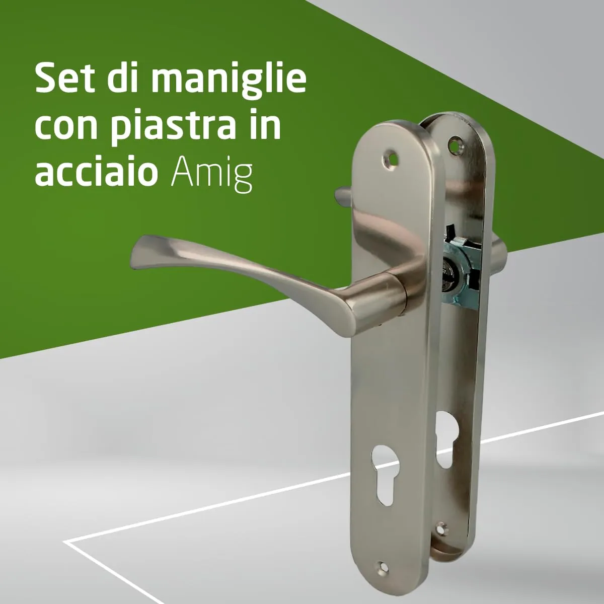 Amig maniglia placca alluminio 240x45 mm nichel 85 mm