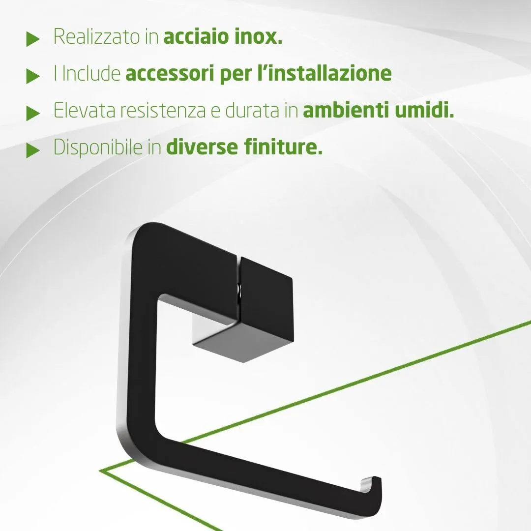 Amig Oma-5 portarotolo nero opaco senza coperchio