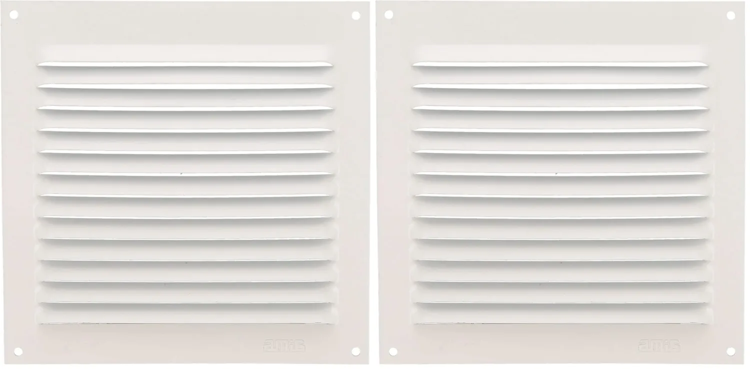 Amig Griglia Ventilazione Quadrata 150x150 mm Bianca Alluminio