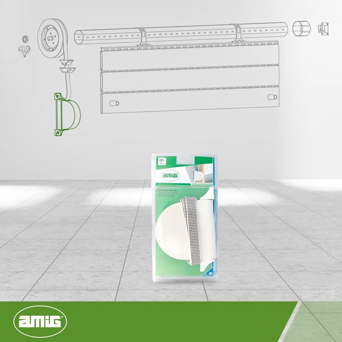 Amig Avvolgitore Tapparella Esterno Bianco Nastro 14 mm