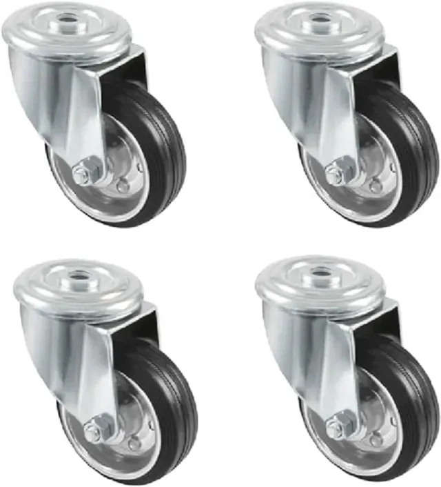 Amig Set 4 Ruote Girevoli Ø80 mm Foro 12,5 mm