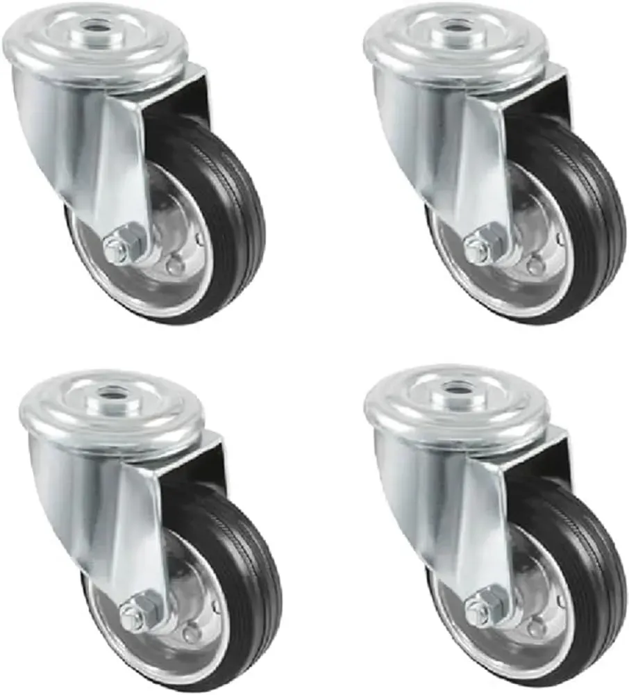 Amig Set 4 Ruote Girevoli Ø80 mm Foro 12,5 mm
