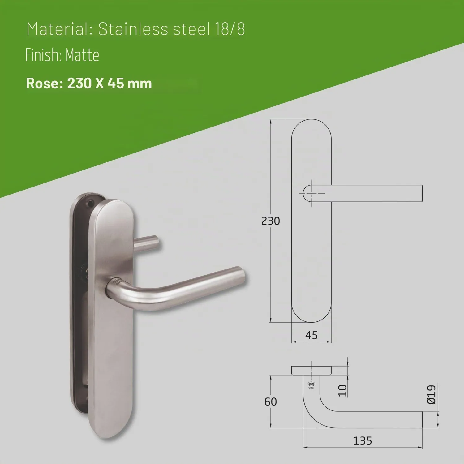 Amig 4PX set maniglie porta con piastra inox satinato