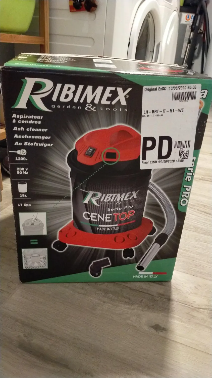Ribimex Cenetop Pro aspiracenere 18 L 1200W soffiante