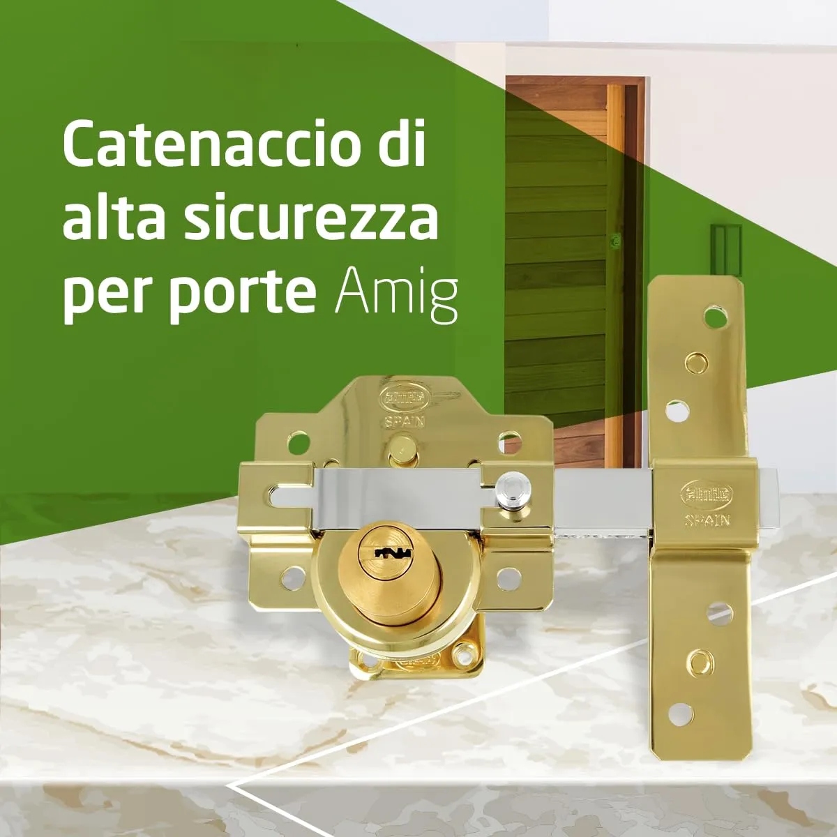 Amig serratura applicare 90x154 mm oro antibumping