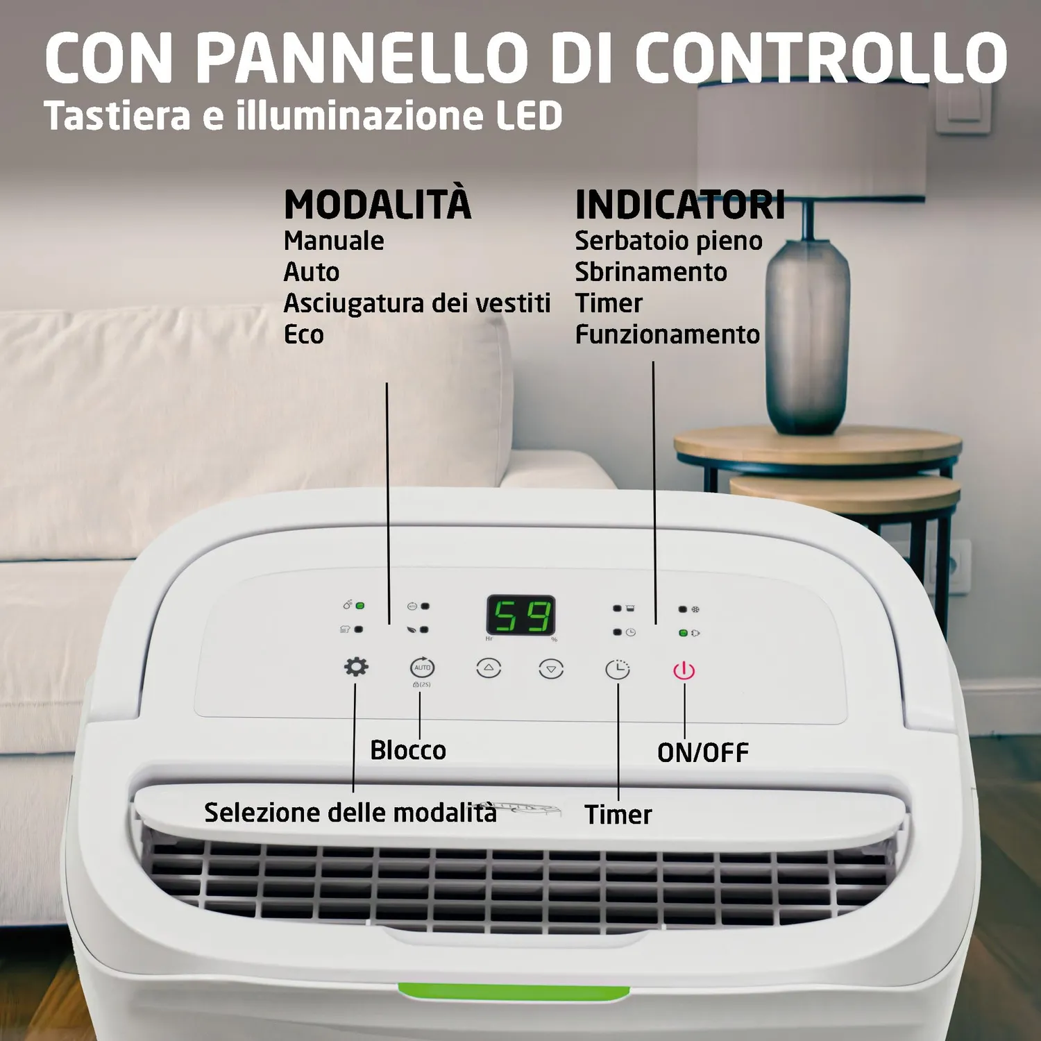 Amig Mist deumidificatore 20 L serbatoio 6,5 L 45 dB