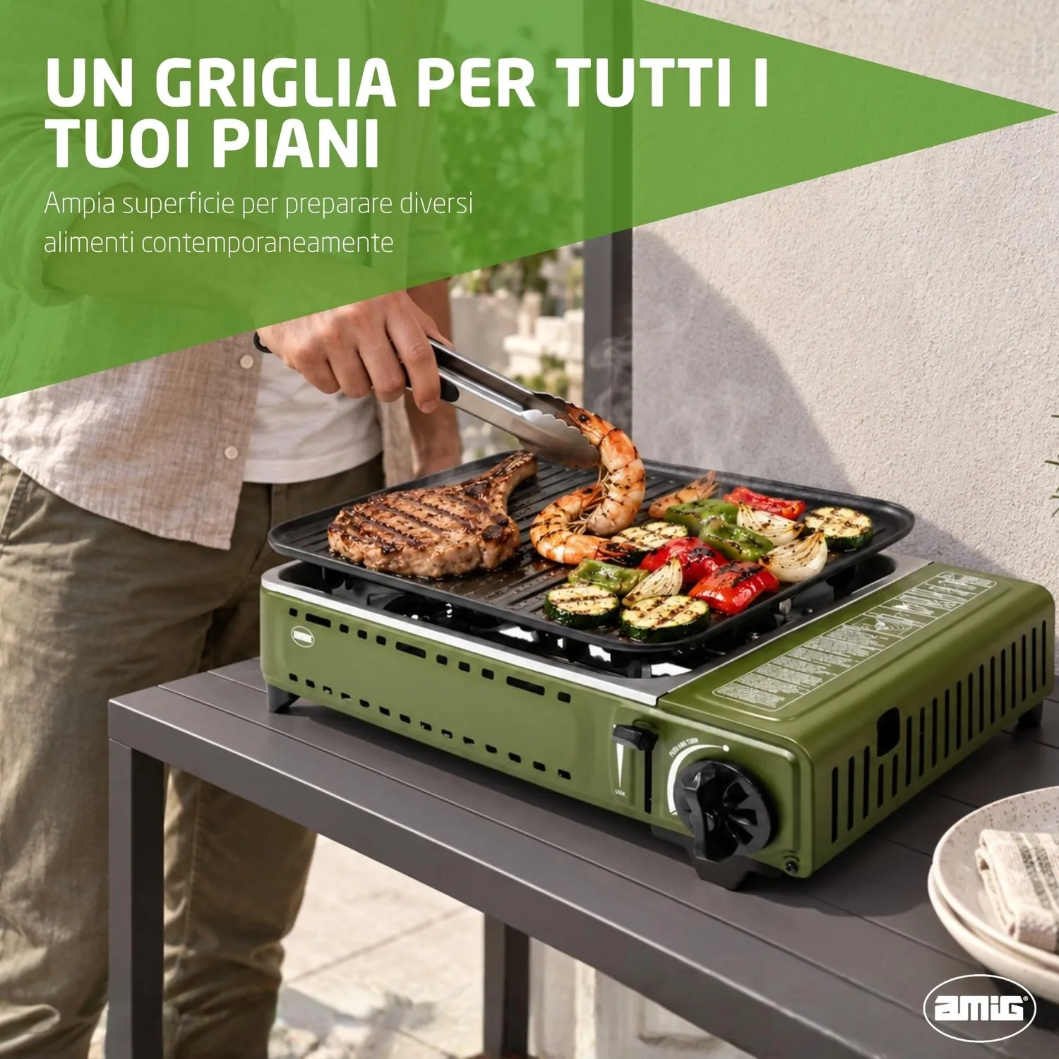 Amig BBQK01 cucina gas campeggio grill 1,8 kW piastra