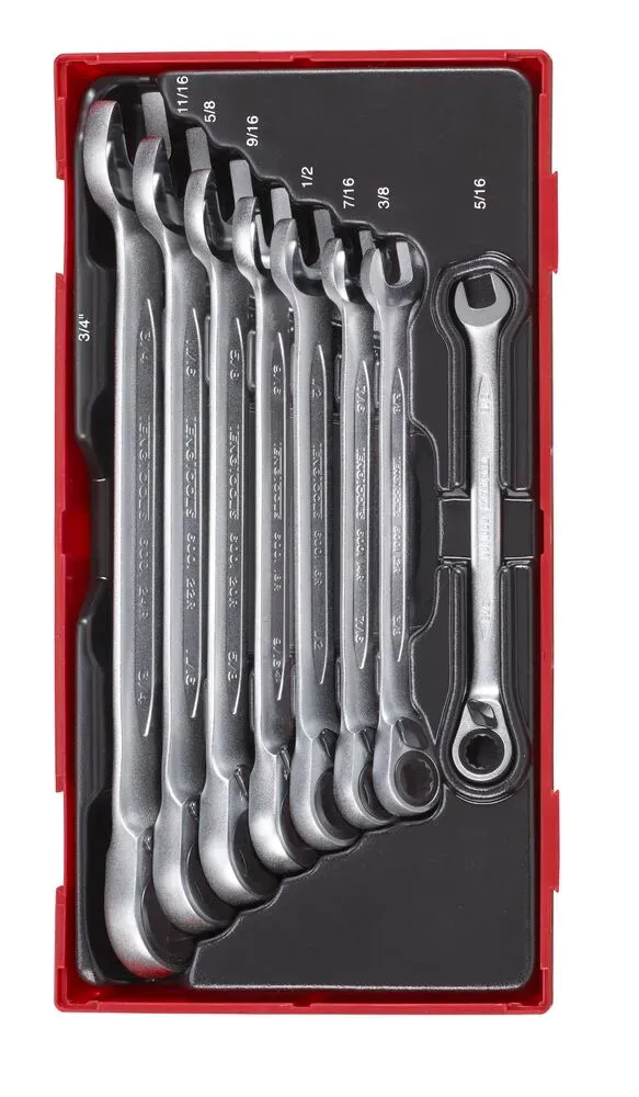 TengTools Set Chiavi Combinate a Cricchetto AF 8pz TT
