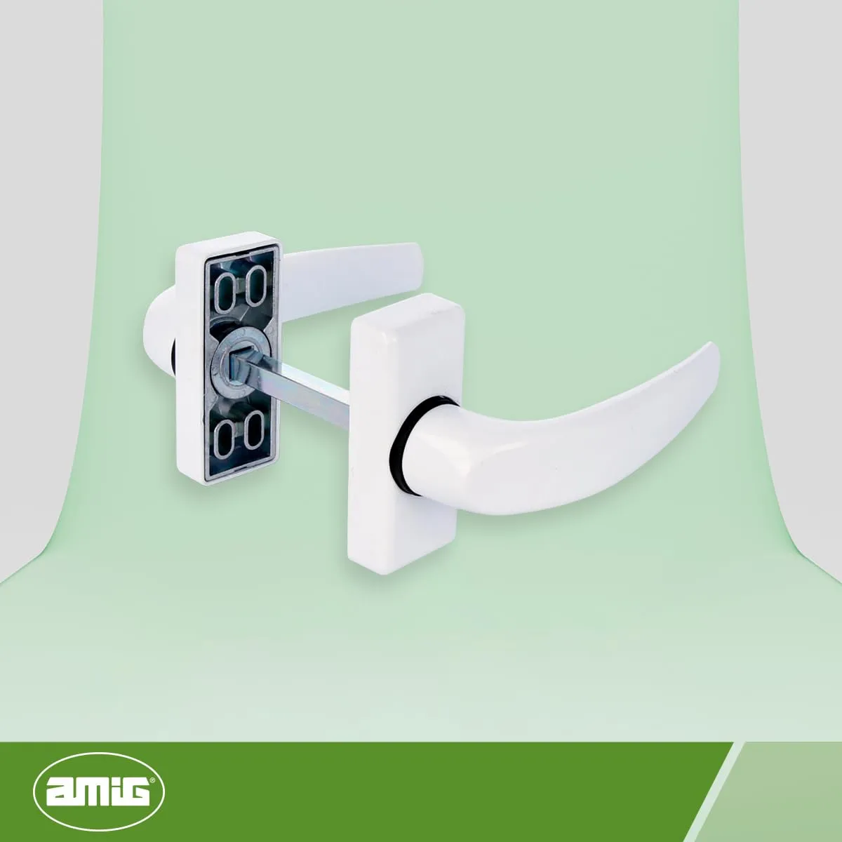 Amig Delta Set Maniglie Rosetta Alluminio Bianche 8 mm