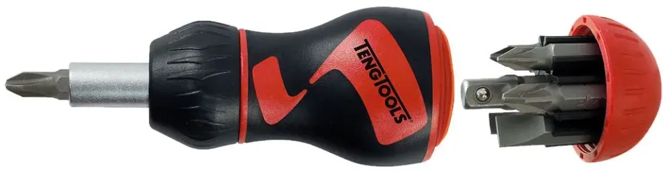 TengTools Set Mini Cricchetto Bit 1/4” 7 Pezzi Stubby