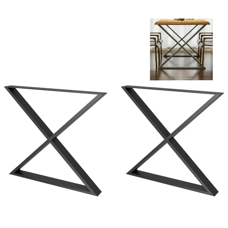 Amig 2400 gambe tavolo acciaio set 2 nere 71x78 cm