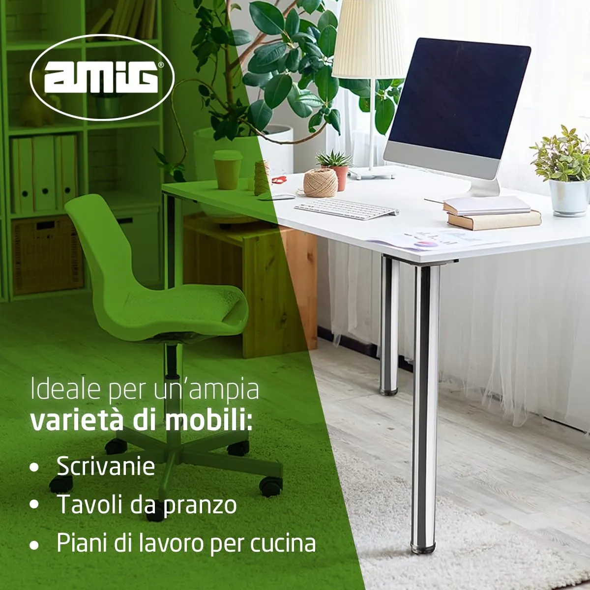 Amig gamba tavolo regolabile 60x870 mm cromo