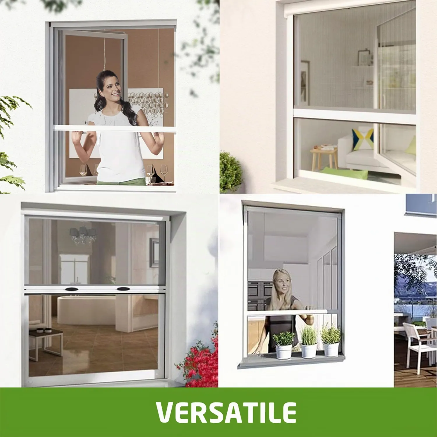 Amig Zanzariera Avvolgibile Finestra Alluminio 140x140 cm