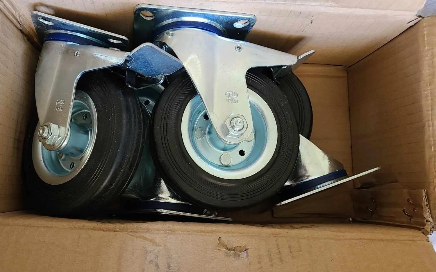 Amig Set 4 Ruote con Freno 125 mm 120 Kg Gomma