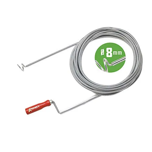 Ribimex Sonda Sturatubi 7 m 8 mm per scarichi e WC