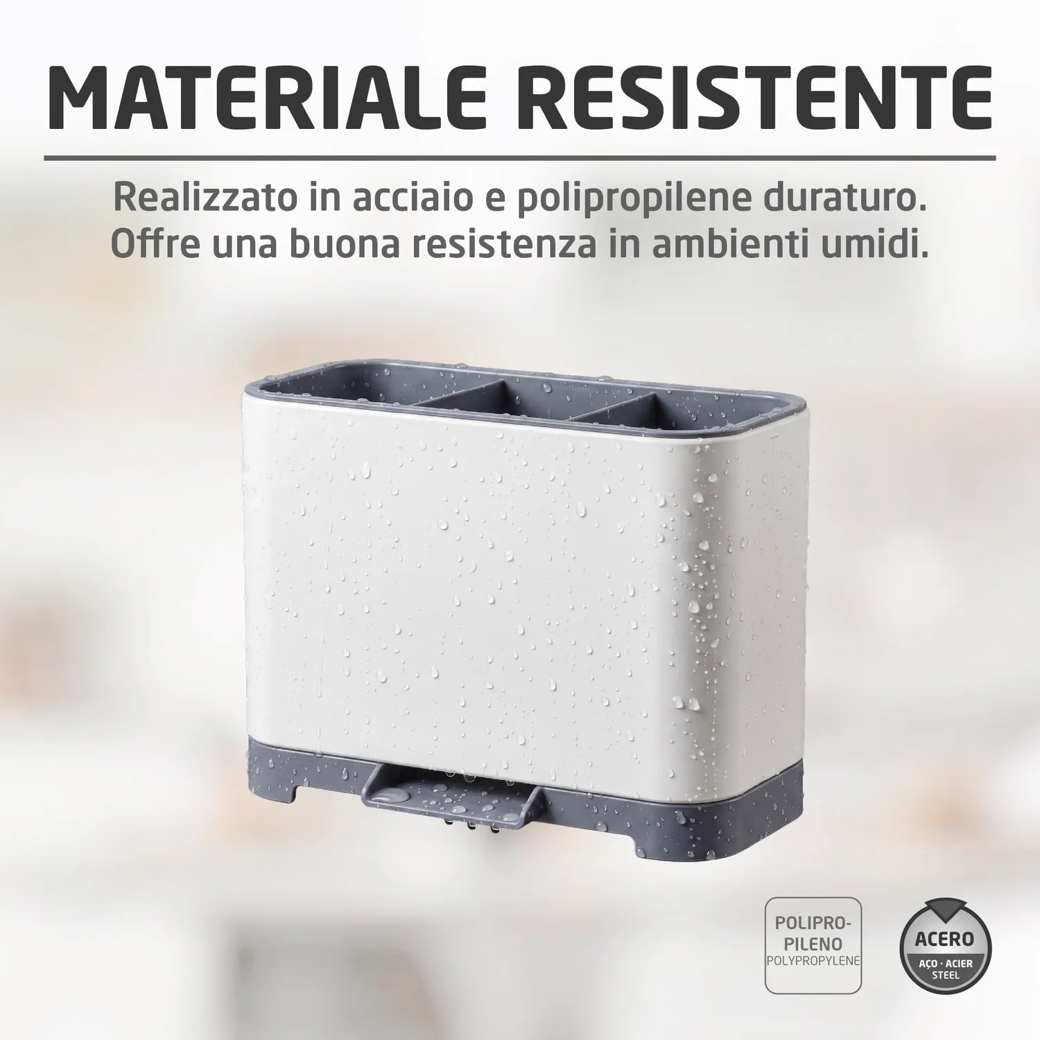 Amig Noxi Soft organizzatore lavello 13,5 cm bianco