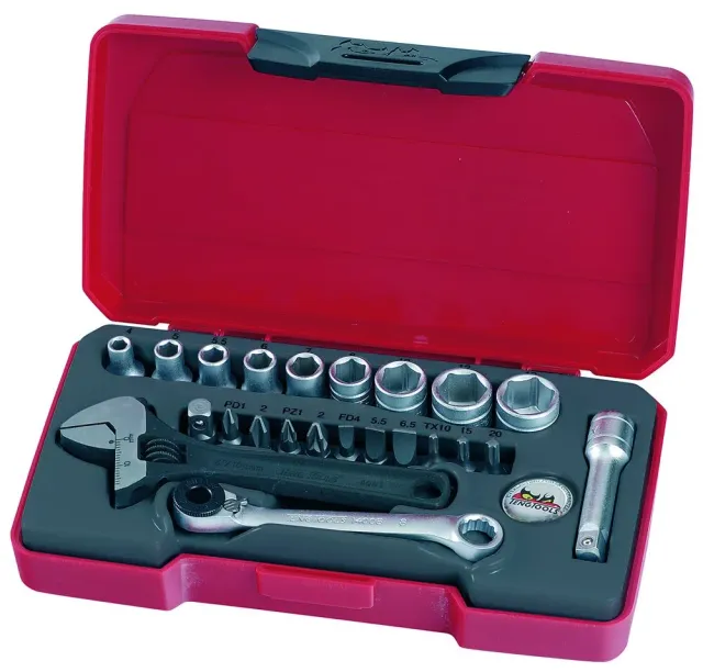 TengTools set bussole 1/4" 6 pt 23 pezzi metrico