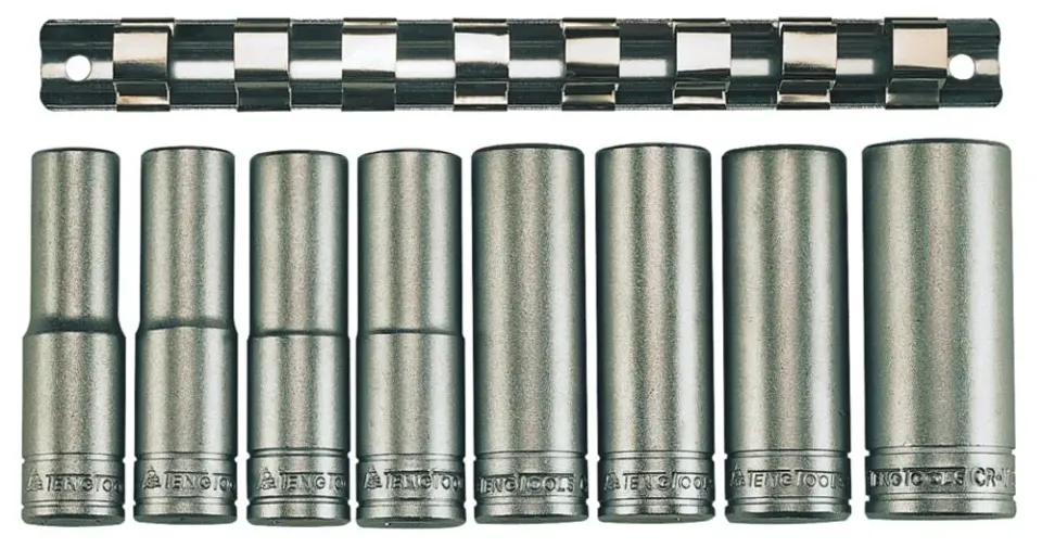 TengTools set 8 bussole lunghe 1/2" esagonali con guida