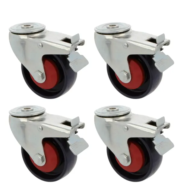Amig Set 4 Ruote Ø 100 piastra+foro freno blu 250 kg