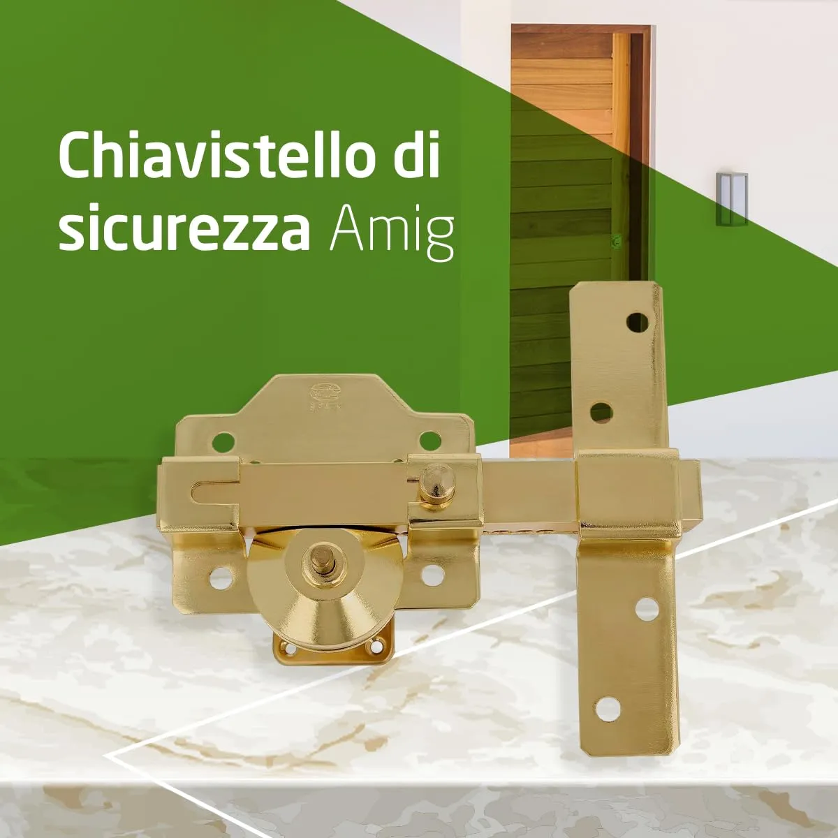 Amig Catenaccio Sicurezza 153x88 mm Oro Acciaio