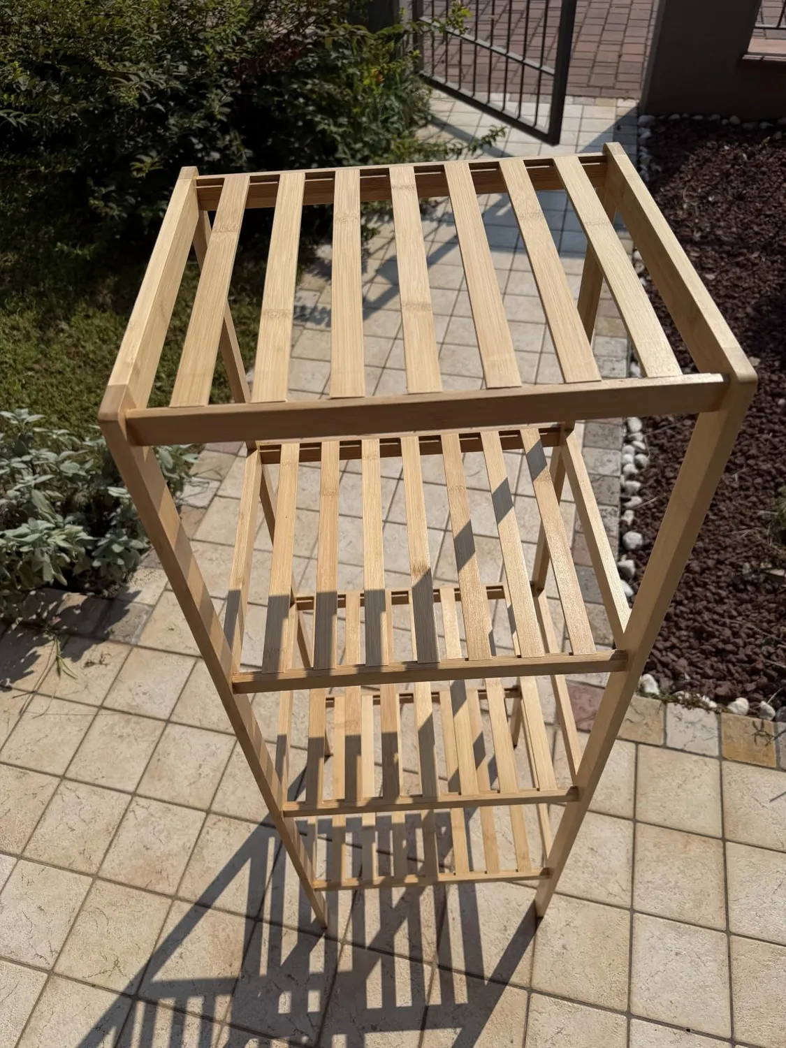 Amig Boo scarpiera bambù 2 ripiani 70x27x40 cm listelli