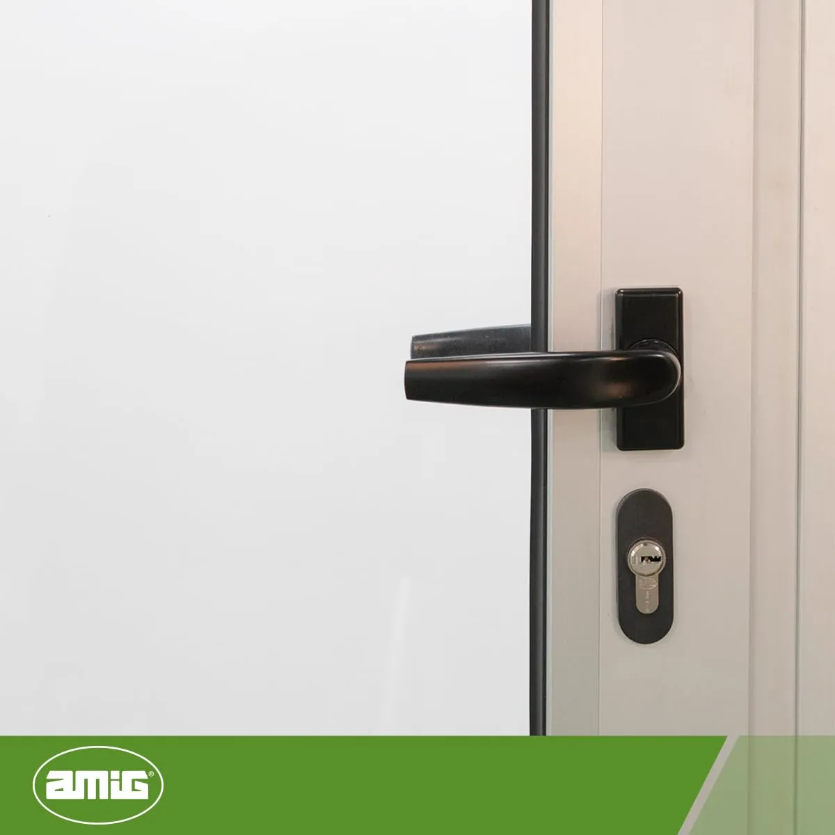 Amig Sendoa maniglia porta nera 125x66 mm alluminio