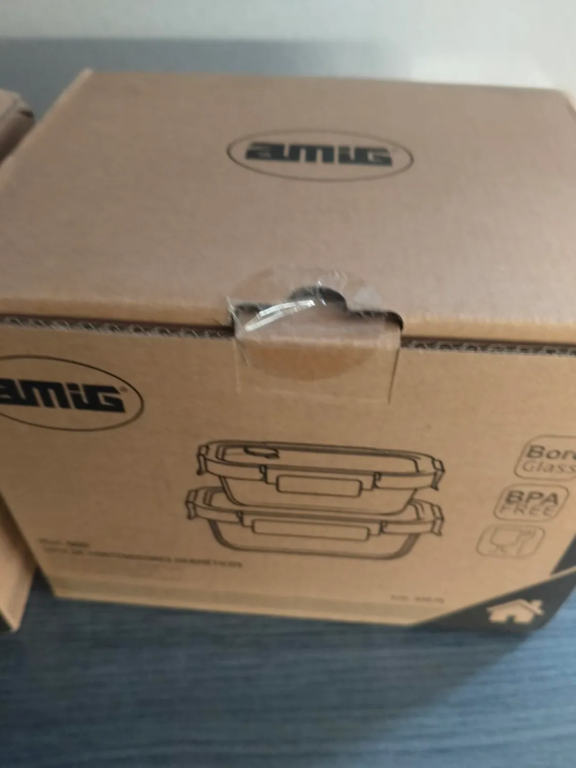 Amig 900 set 2 contenitori vetro 370+640 ml ermetici