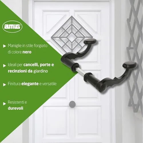 Amig 101SP maniglie cancello nero forgiato set 2 pezzi