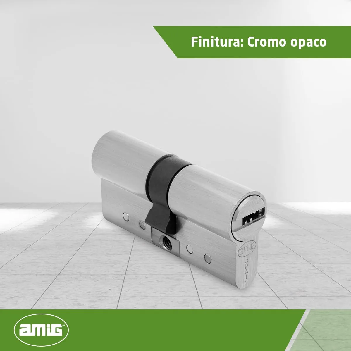 Amig 20000 cilindro serratura 90 mm 45-45 cromo opaco antitrapano