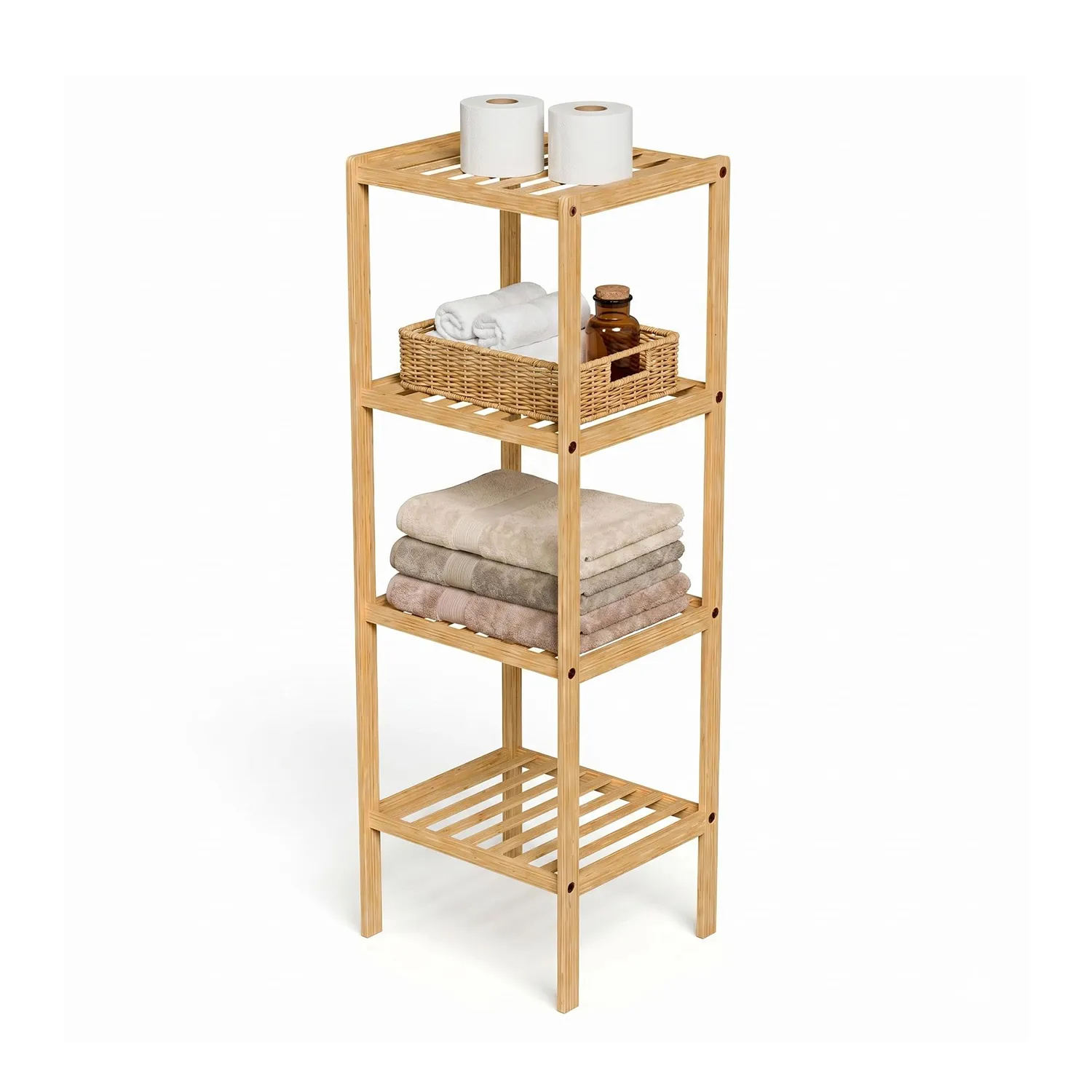 Amig Boo scarpiera bambù 2 ripiani 70x27x40 cm listelli
