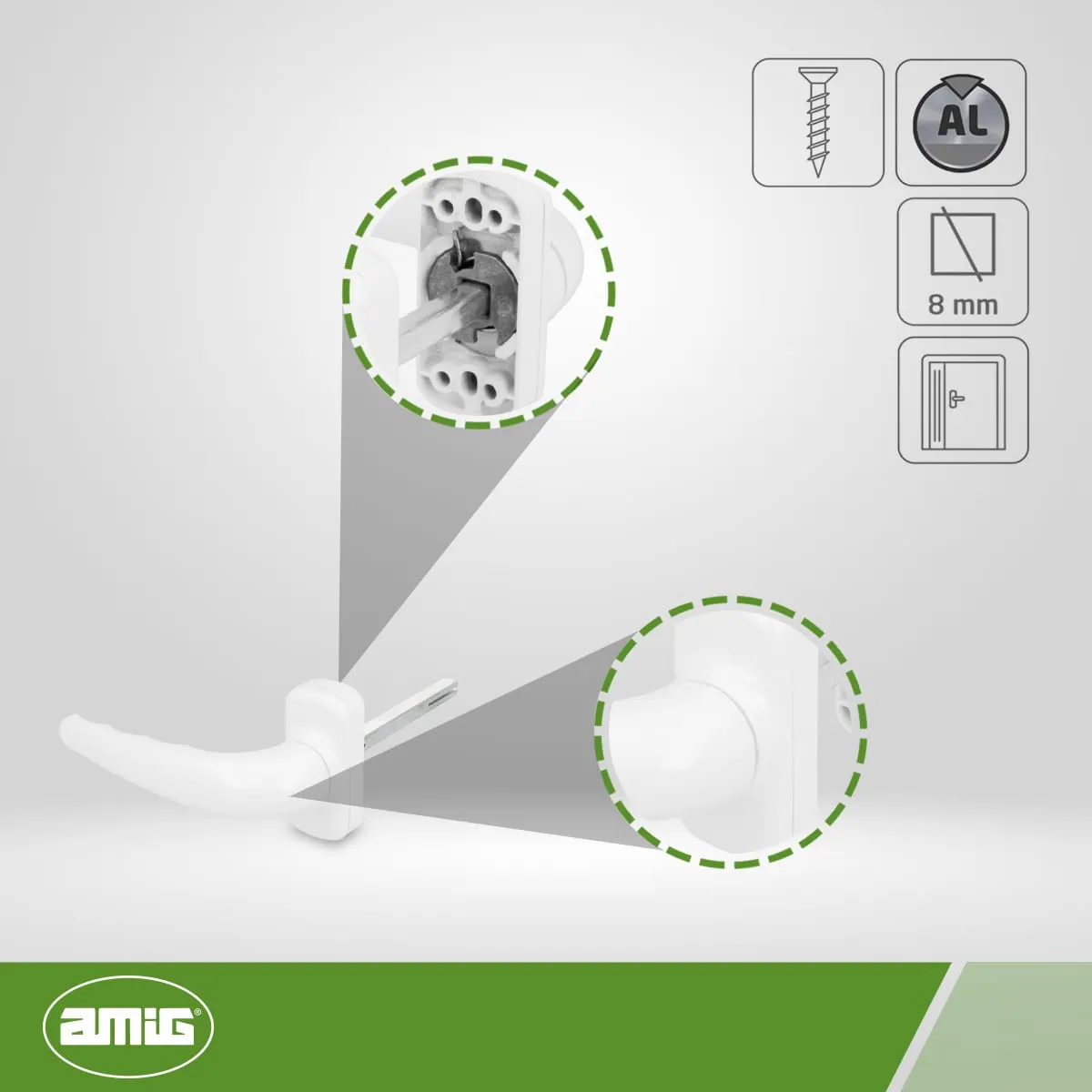 Amig Sendoa Maniglia con Rosetta Bianca 125x66 mm