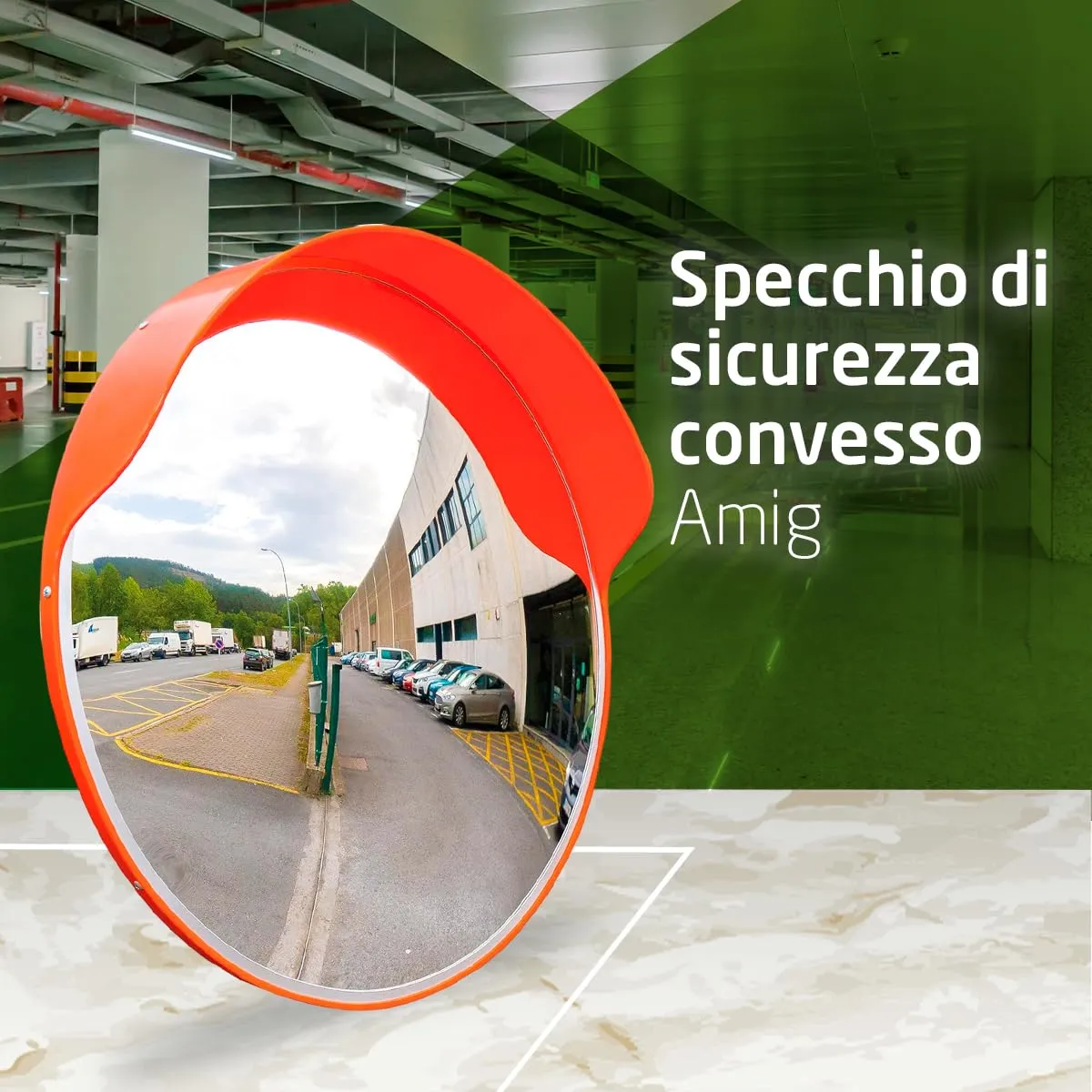 Amig specchio convesso sorveglianza 60 cm arancione