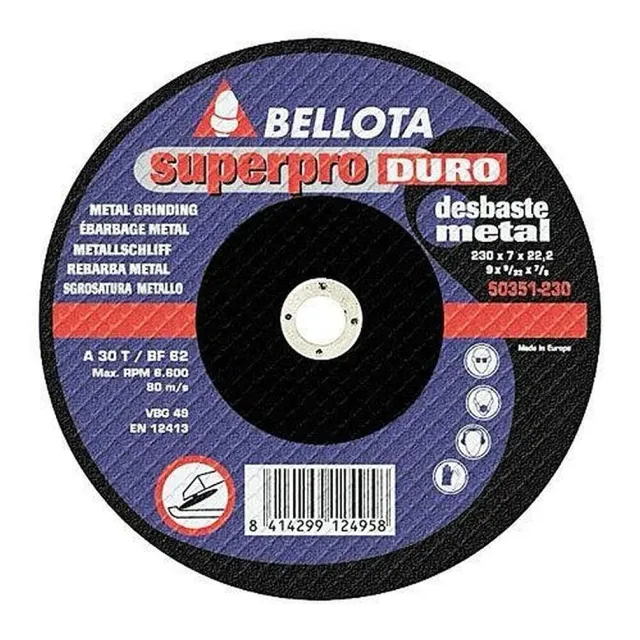 Bellota disco abrasivo spianatura inox metallo duro