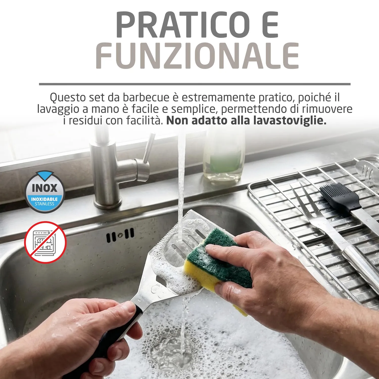 Amig AM03 kit barbecue 10 pezzi acciaio inox