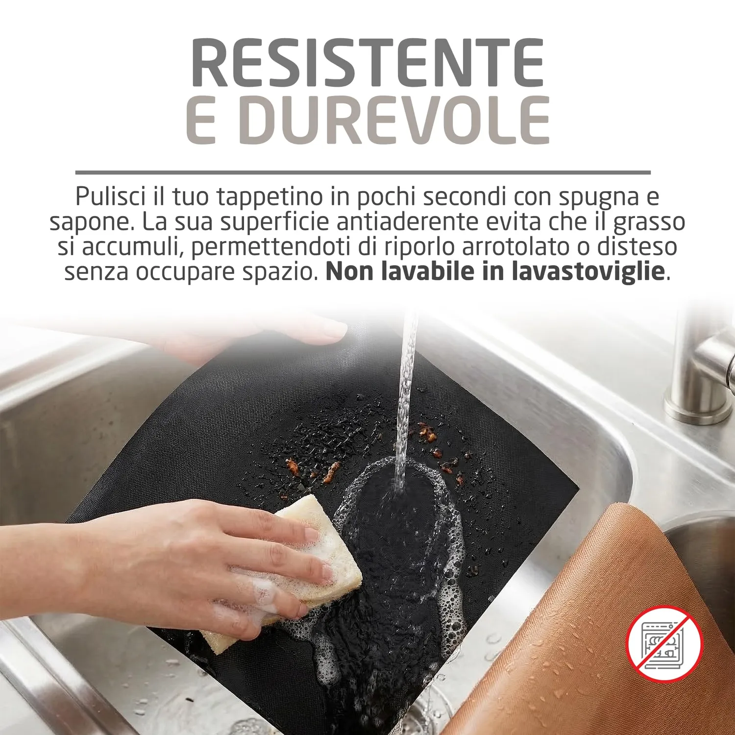 Amig AM11 Tappetini da Forno 50x40 cm 2 Pezzi Nero Oro