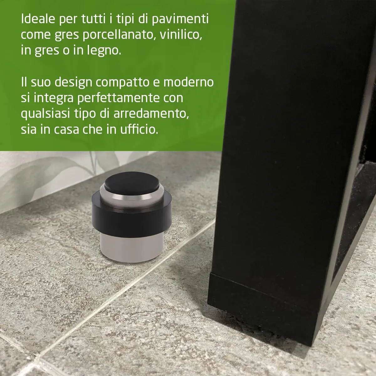 Amig Mod.205 Fermaporta Pavimento Ø30 Nichel Spazzolato