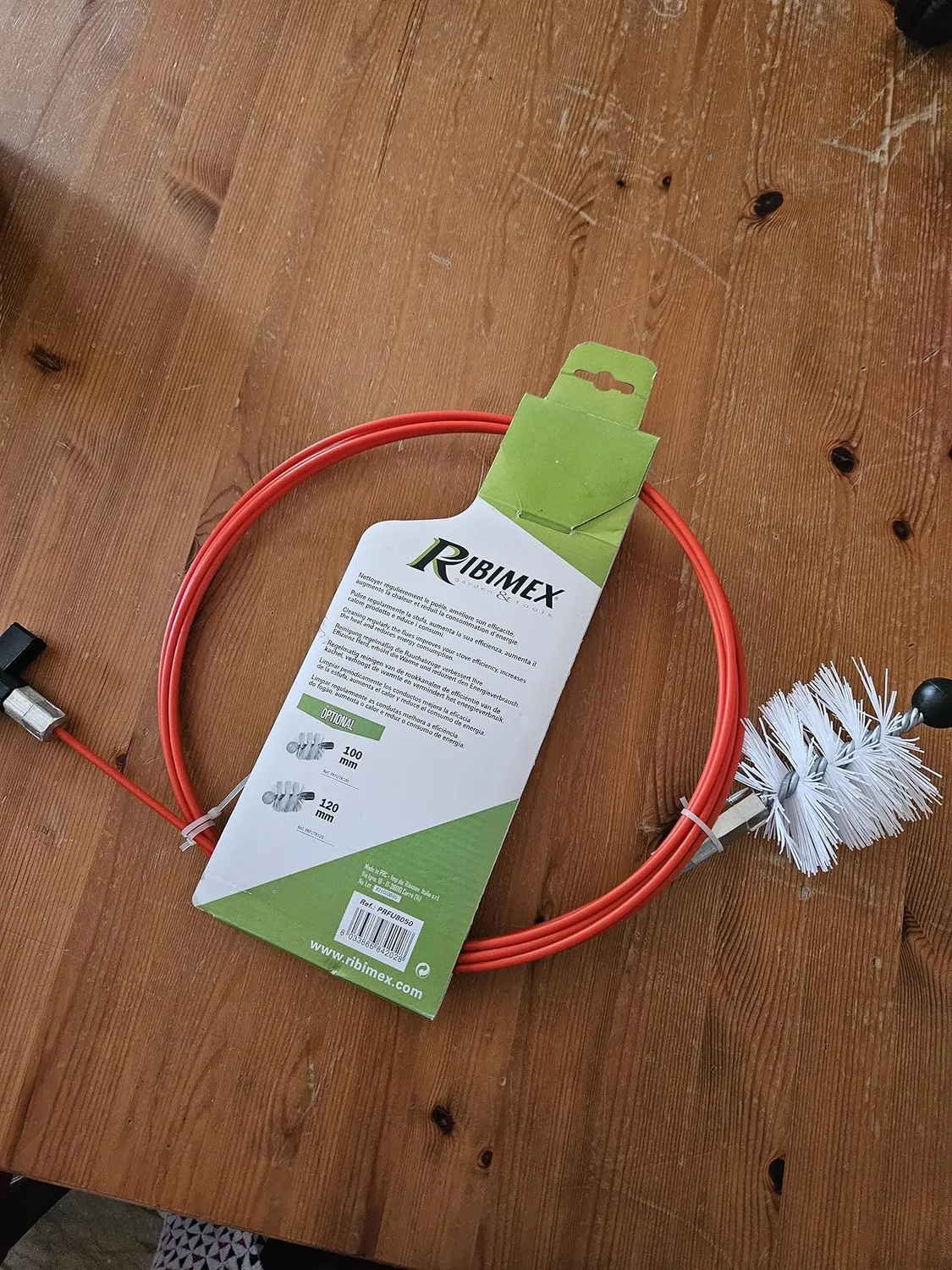 Ribimex PRFU8050 kit pulizia canna fumaria 5 m scovolo 80 mm nylon