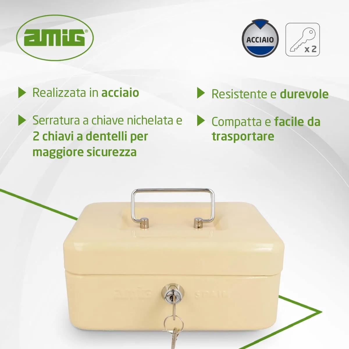 Amig Cassetta Sicurezza Biancaneve 150x110x70 mm 2 Chiavi
