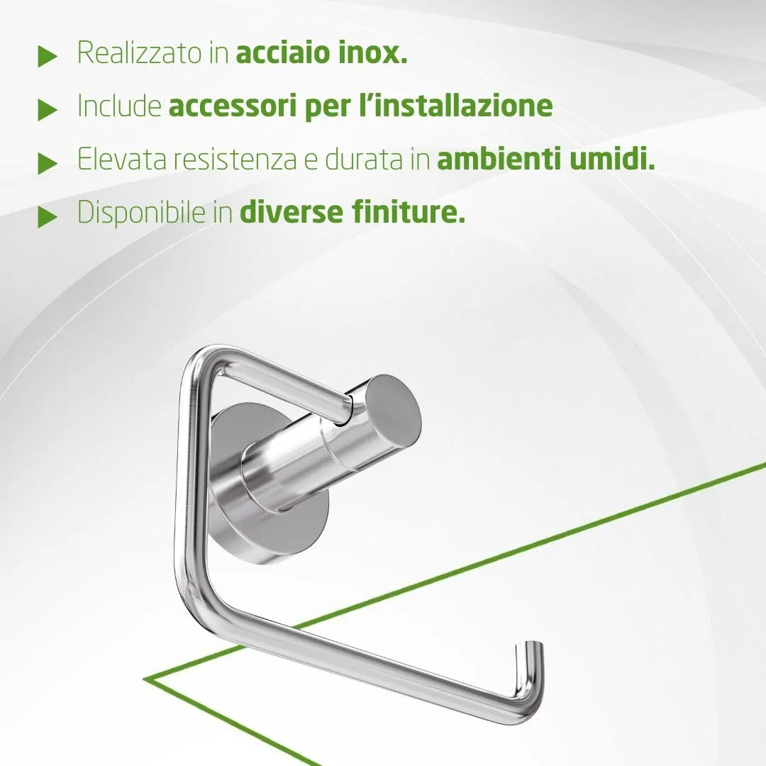 Amig Gorliz-4 portarotolo bagno acciaio argento cromo