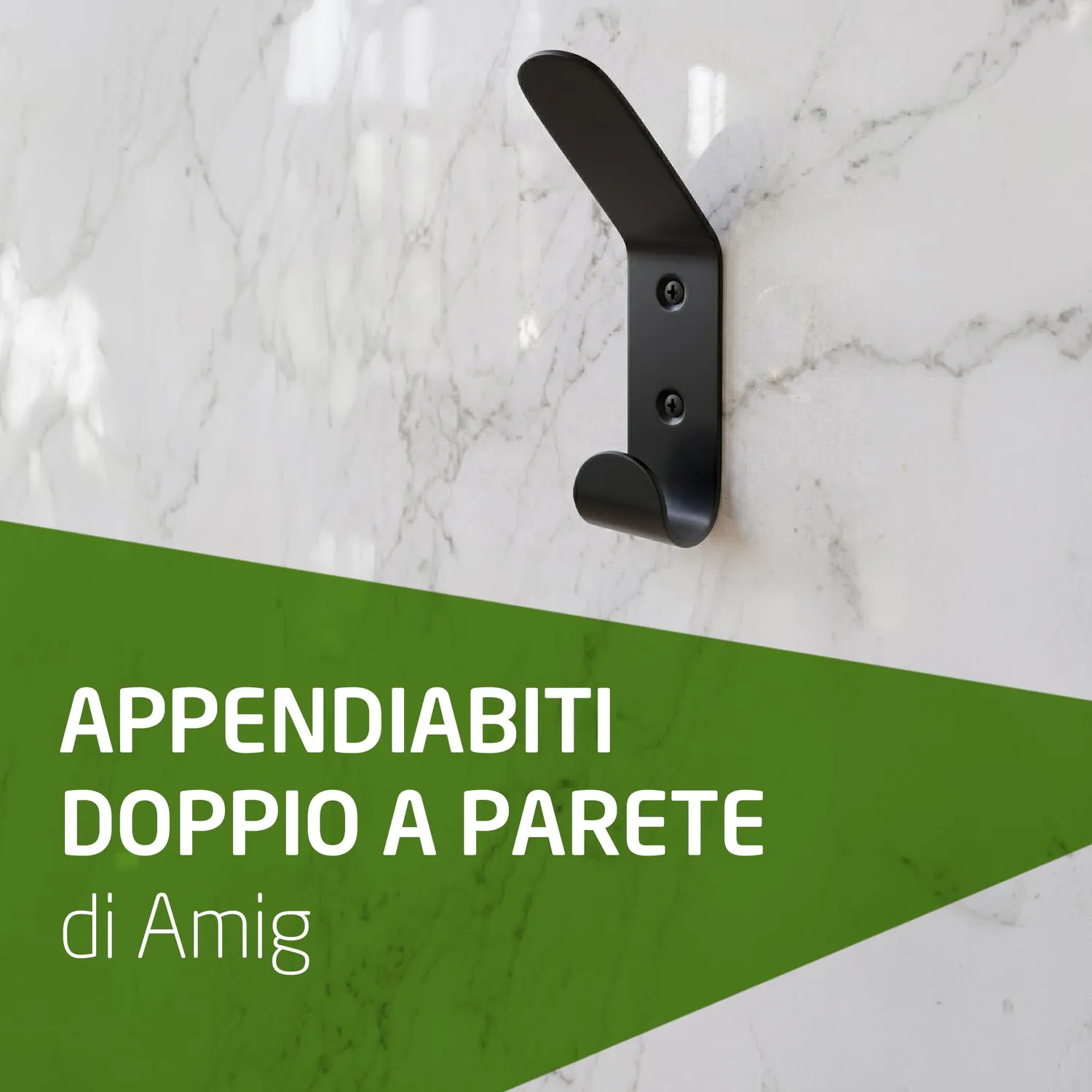 Amig CS35 appendiabiti da parete nero opaco acciaio