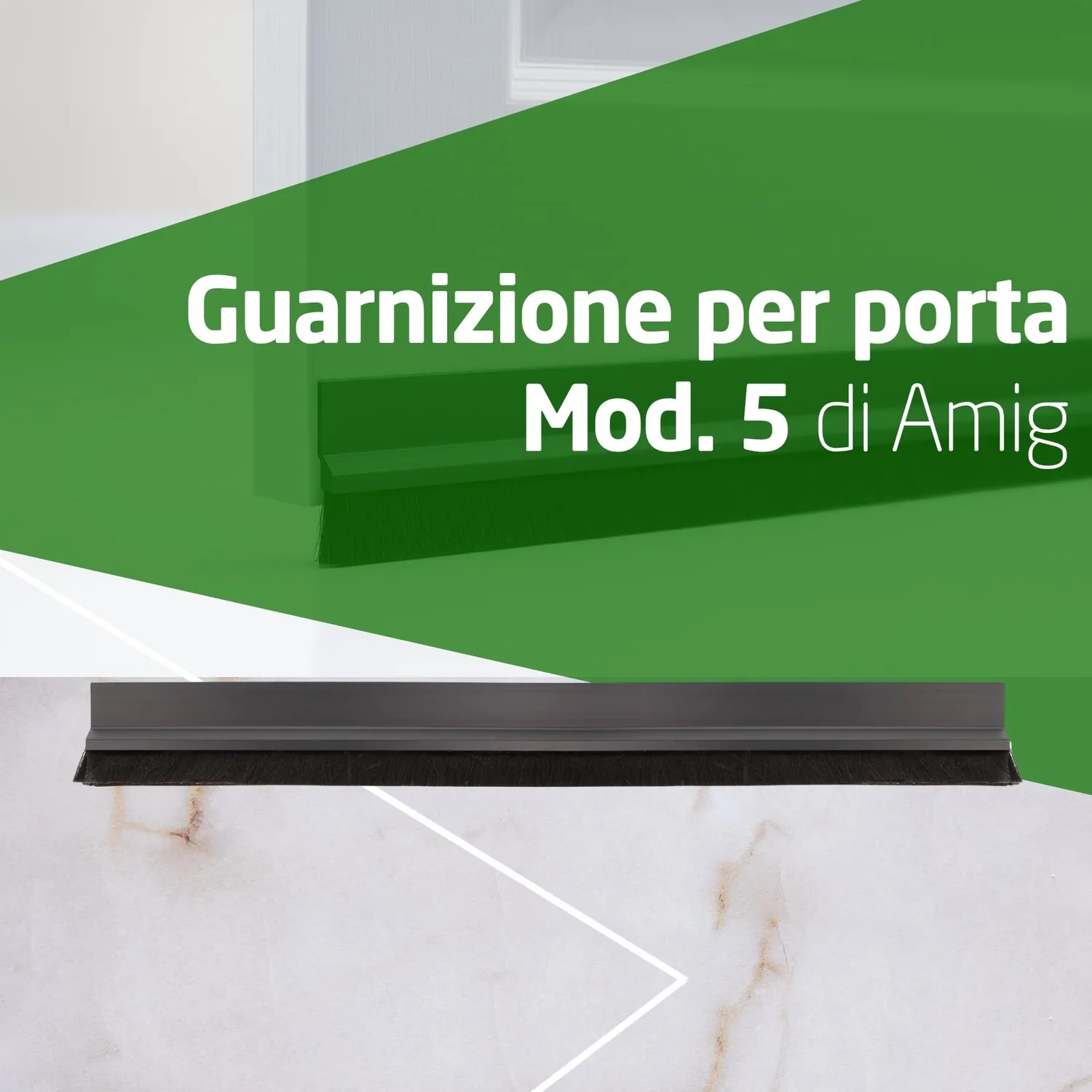 Amig paraspifferi porta adesivo 1 m nero a spazzola PVC