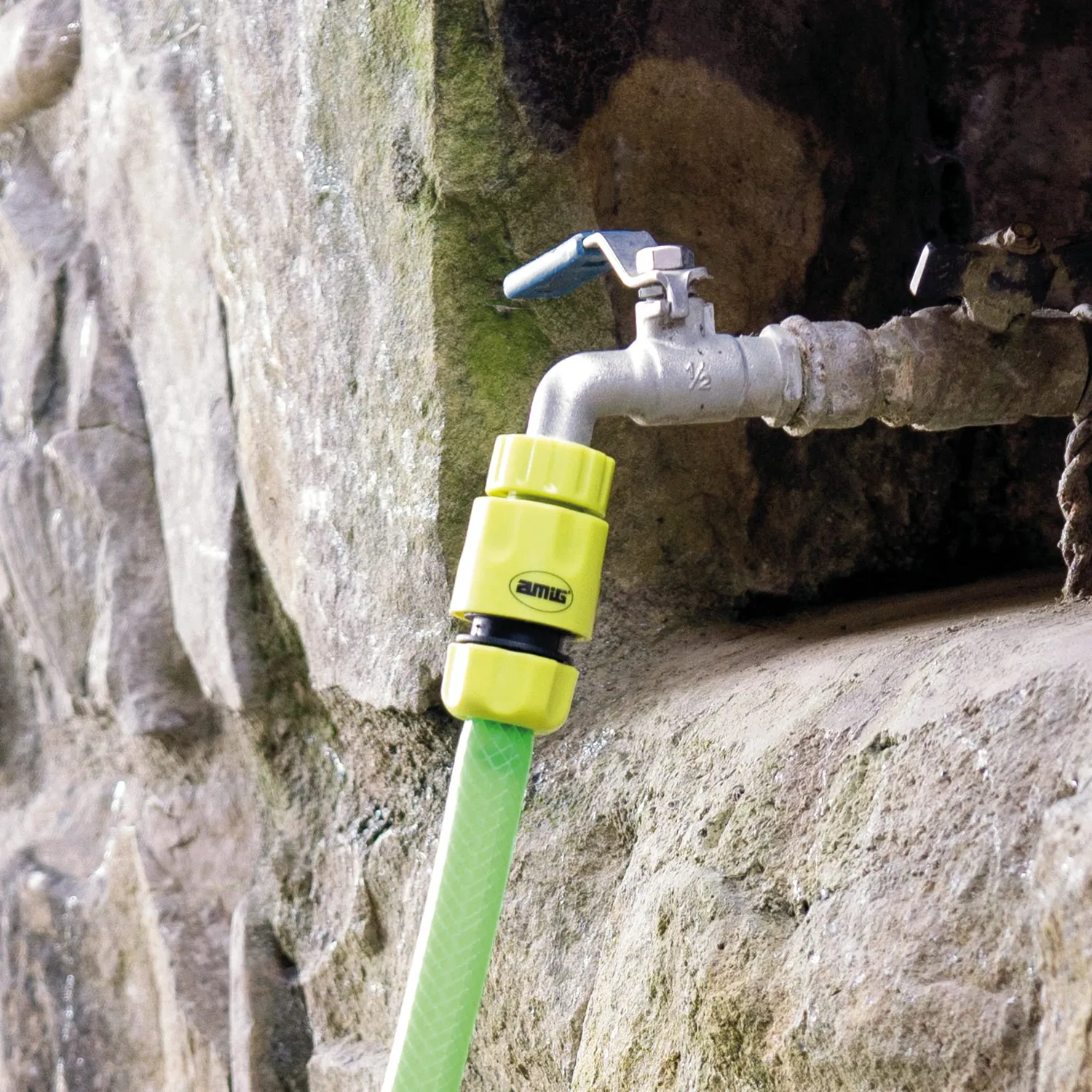 Amig adattatore rubinetto 1/2-3/4 raccordo tubo verde