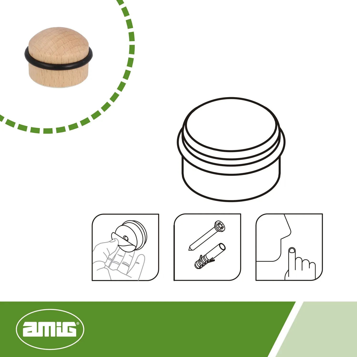 Amig fermaporta adesivo faggio 35x29 mm 2 pezzi